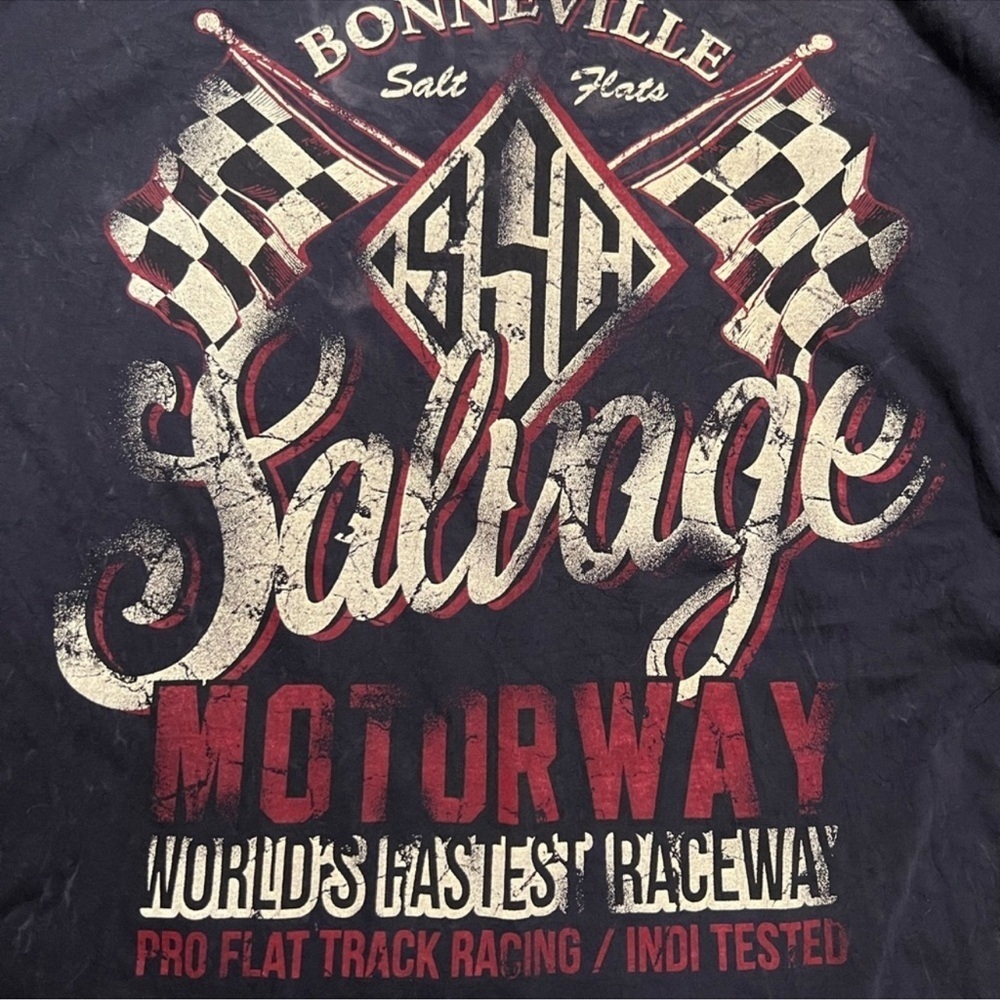 Salvage Bonneville Motorway Graphic Tee - Black with Red & Cream Accents - Picture 3 of 6